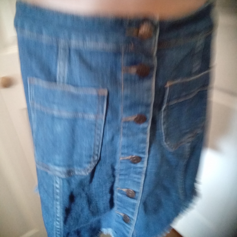 Cello Jeans Size L Denim Button Down Mini Skirt - Picture 2 of 5